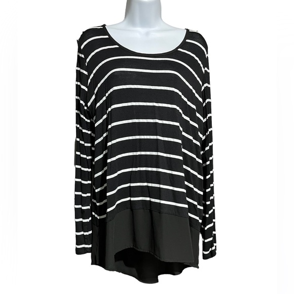 Fifth Sun Tops - ✨Fifth Sun Black Stripe Top W/Sheer Bottom. Great condition